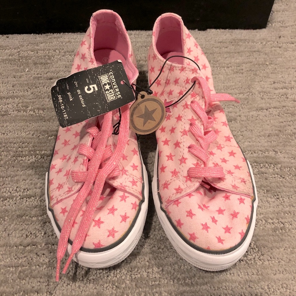 Pink Sparkly Star Converse